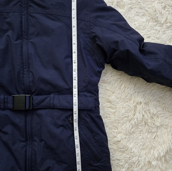 The North Face Women's Belted Hooded Down Puffer Jacket Blue Size M Winter Coat - Picture 8 of 14